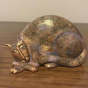 Marsha McCarthy Cats Rule Shelf Sleeping Cat Figurine Statue Figure Kitten GOLD